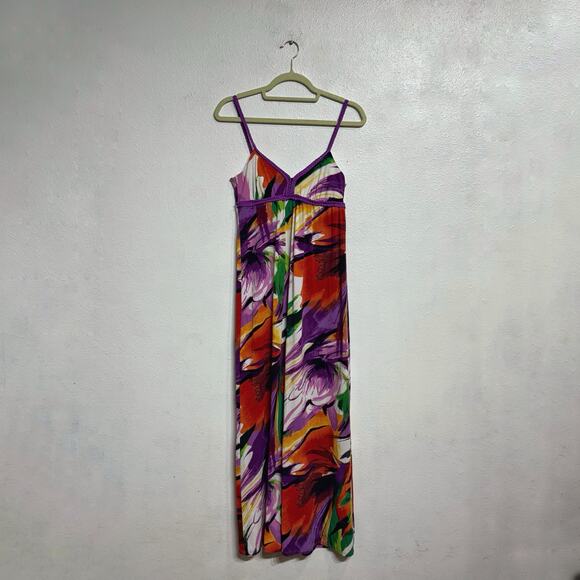 JFW Purple Floral Maxi Dress Sz S - Picture 2 of 10